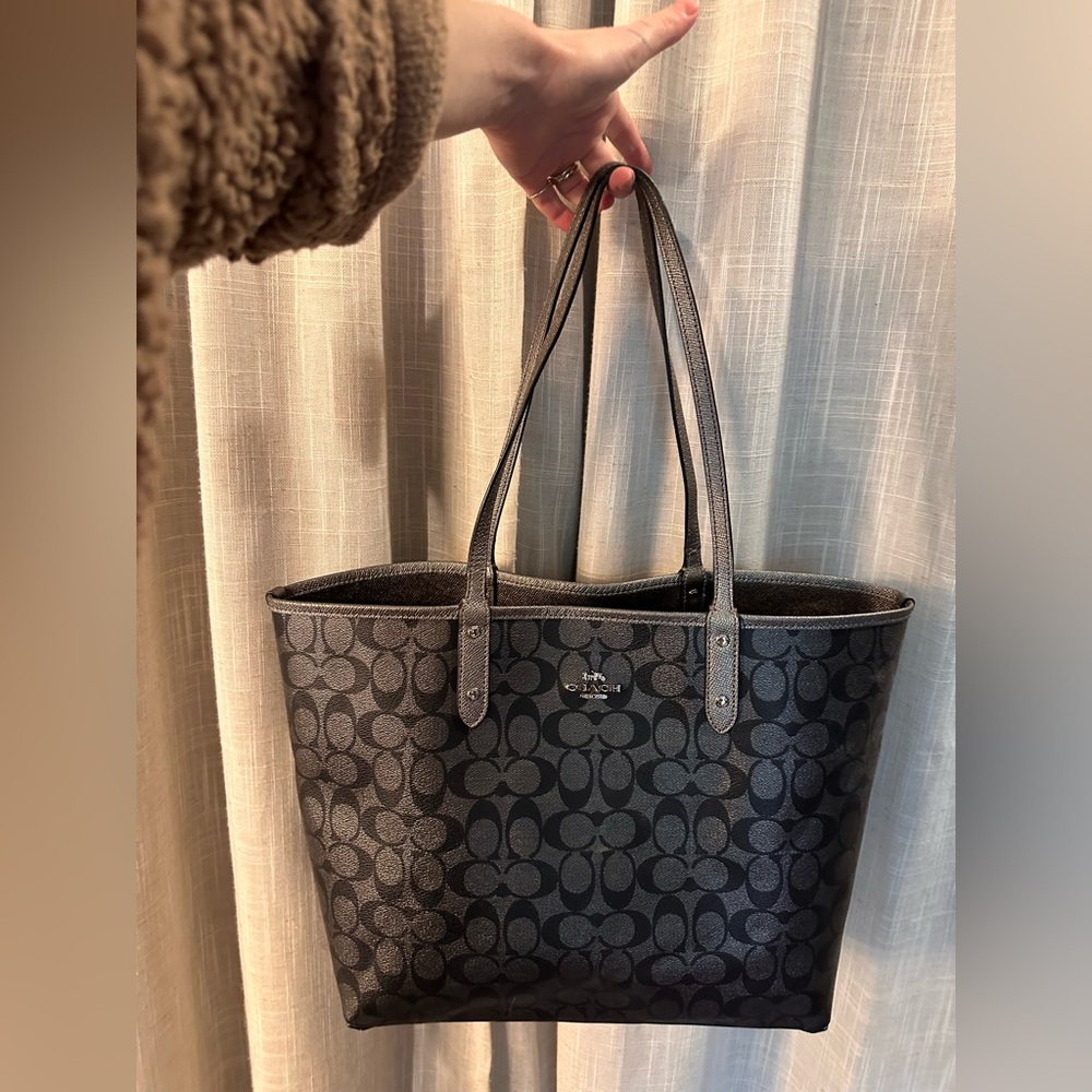 Coach Reversible Black Signature Tote - Picture 6 of 17